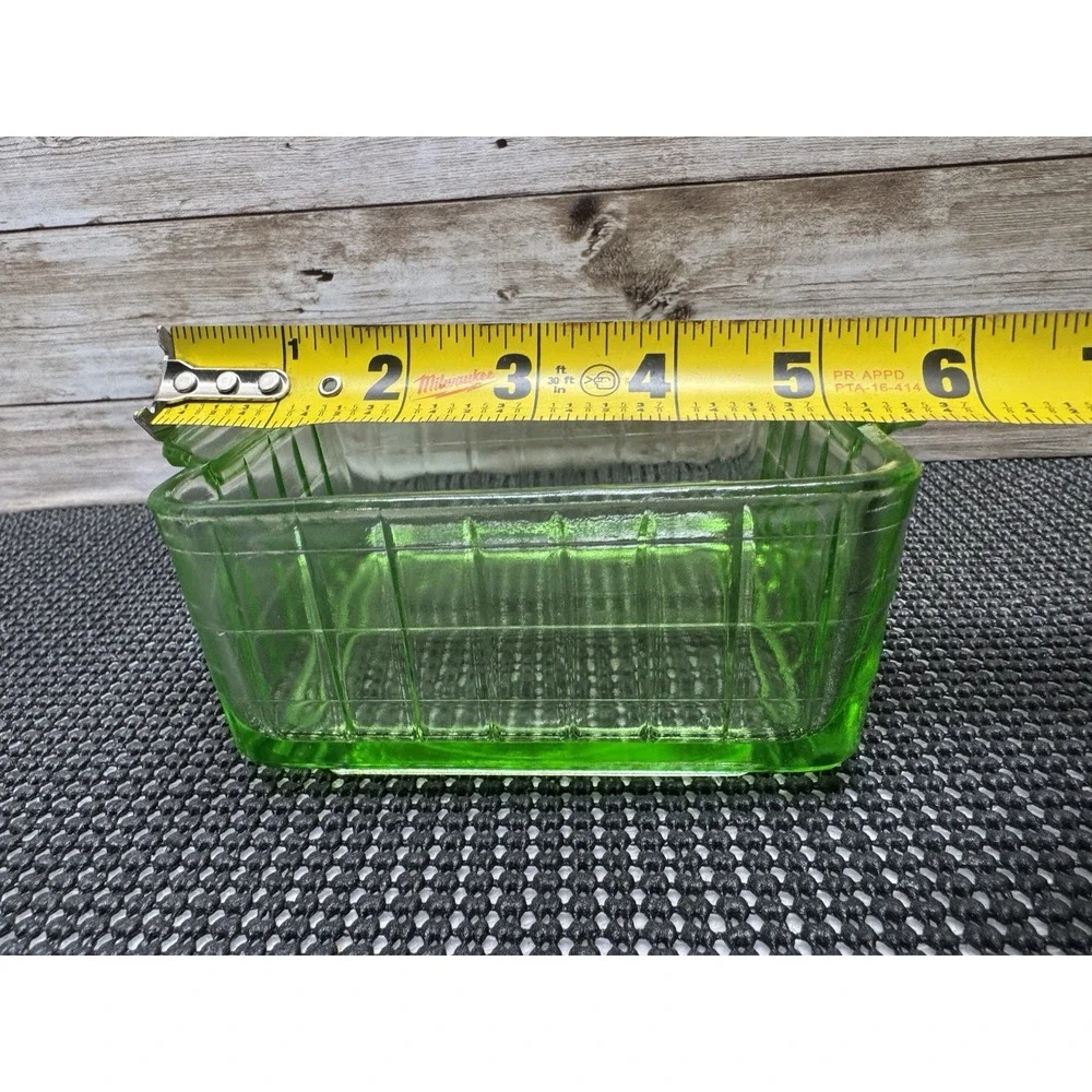 Hazel-Atlas Glass Company Square refrigerator Dish Y Pattern Lid Antique 1920s